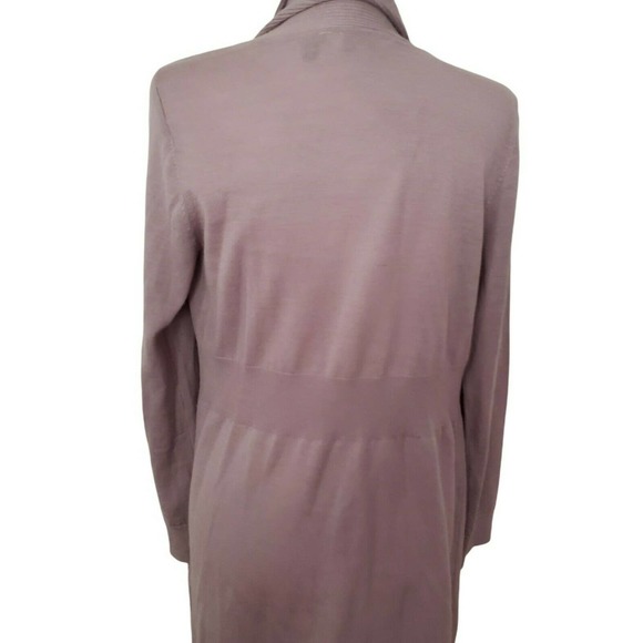 North South Merino - 100% Fine Merino Wool Open Front Cardigan, Mauve Co… - Picture 3 of 8
